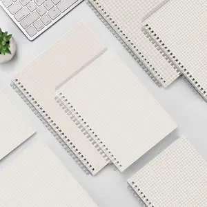 AHGXG Graph Paper Notebook Spiral 2 Pack - Large B5 Grid Notebook 7.3"X 10", 100GSM Thick Graph Grid Paper, Quad Ruled, Total 80 Pages, Transparent Plastic Hardcover Journal