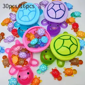 30pcs/16pcs Toddler-Safe Mini Resin Turtle Figurine Set, Night Light Feature, Non-Electric, Featherless Design, Party Favors & Decorations