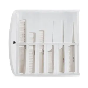 Color Edge Carbon Comb Set | 6-Piece Comb Set for Styling