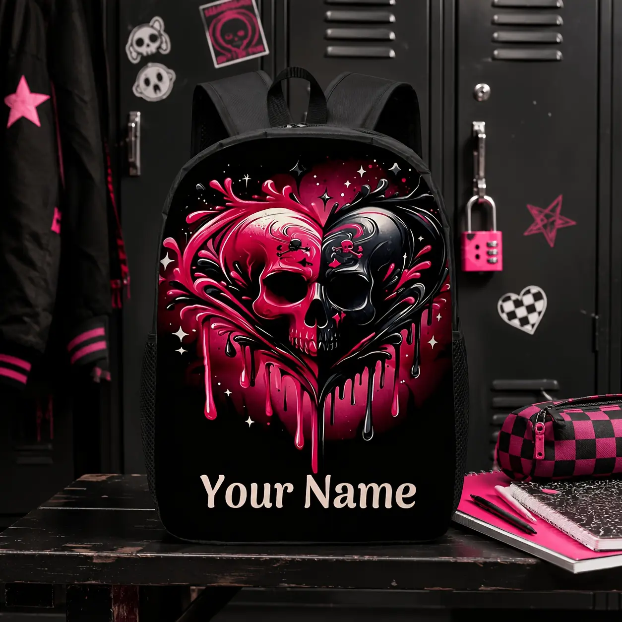 1 customized unisex backpack, modern daily backpack, customizable with name and text printing, equipped with adjustable shoulder straps, suitable for daily use, business, and work. High quality practical design