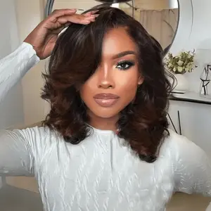 Unice Ombre Chestnut Brown Curly Wave Wig Pre Everything 13x4 Lace Frontal Human Hair Wigs 12 Inch Friendly for Beginners Natural Scalp Unice Ombre Chestnut Brown Curly Wave Wig Pre Everything 13x4 Lace Frontal Human Hair Wigs 12 Inch Friendly for Beginners Natural Scalp