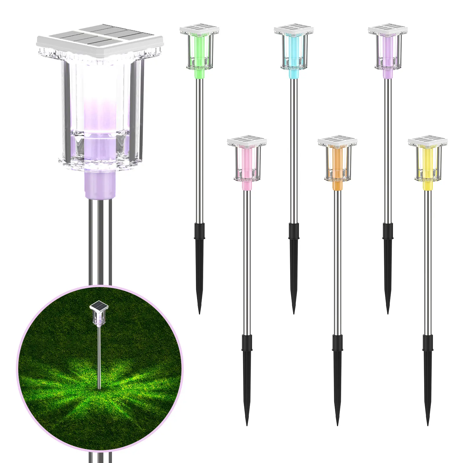 Solar Garden Lights, 6 Pack Solar Pathway Lights Solar Outdoor Lights Waterproof and Ultra-Bright LED Landscape Lighting, Solar Powered Illumination Decorative Firefly Lights