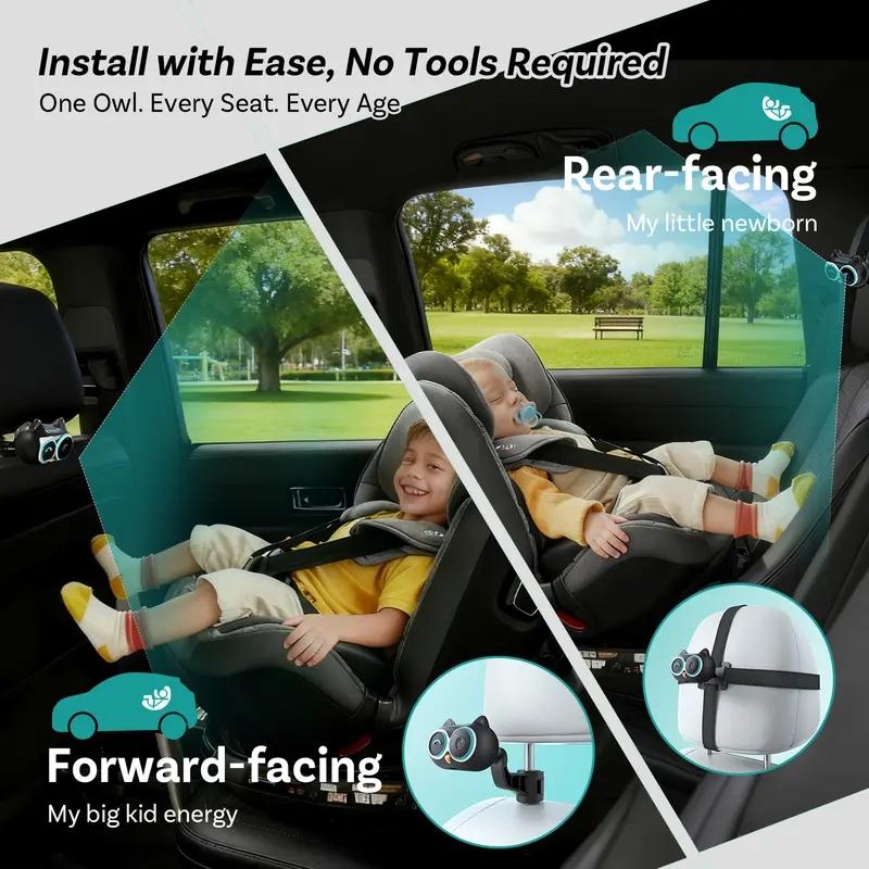 OTTOCAST Wireless CarPlay Adapter & Baby Camera for Car 1080P HD Rear Seat Monitor Display on Car Screen,150°Wide Angle No-Glow Night View, Safety for Kids & Infants