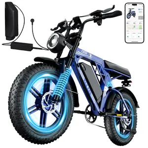 31MPH Electric Bike for Adults 1000W Motor 17Ah Battery 50 Mile Long Range 20 Inch Off Road Tires 7 Speed Hydraulic Disc Brakes Front Rear Suspension App Control Lights Warranty