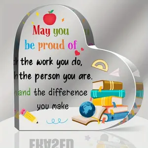 Teacher Appreciation Signs Acrylic Souvenirs And Paperweight Gifts For Female And Male Teachers And Mentors To Thank Teachers On Teacher Appreciation Week, Thank You Teacher Day, And Teacher's Birthday Gifts (Proud Of The Difference You Make)