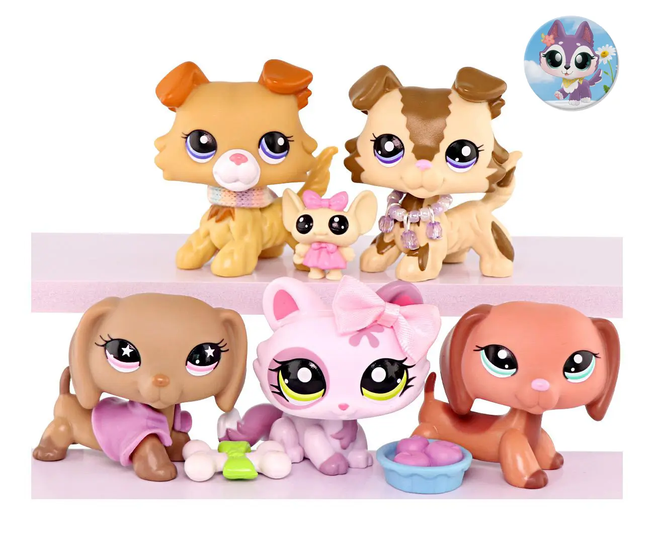 Plastic Miniature Animals Figurines Playset (5-9 PC) - Dachshund, Collie, Great Dane, Cocker Spaniel, Shorthair Cat - Unisex Toy for 12 Years Above Pretend Play, Gifting for All Occasions, Realistic Look, Storytelling