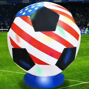5FT 2026 World Soccer Ball Inflatables Outdoor Decorations with Built-in Colorful LED Light, Blow Up Soccer Balls with American Flag for Themed Party, Yard, Lawn, Garden, Game Day, Backyard Events