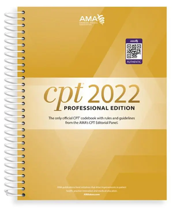 Used AMA CPT Professional 2022 Codebook - American Medical Association, Spiral-Bound English Book for Medical Procedures, Billing Guidelines, 4.95 Pounds