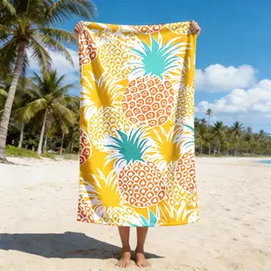 1 pineapple-patterned towel, soft and comfortable, light and breathable, highly absorbent, quick-drying and easy to carry, suitable for both men and women, can be used as a cute Easter gift, summer gift or birthday gift