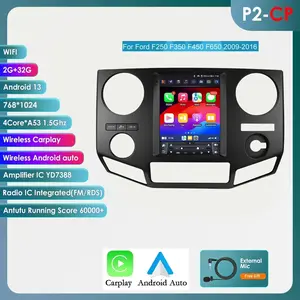 Hizpo P2-CP Carplay AI System Android 13 Ford F250/F350/DUTY/F450/F650 9.7" Display 32GB WiFi Steering Wheel Control GPS 2din Autoradio