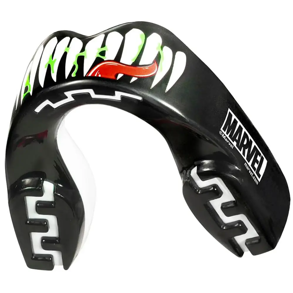 SafeJawz MARVEL Sports Mouthguard Dual Layer Premium Mouth Guard with Case for Basketball, Football, MMA, Hockey - Junior - VENOM