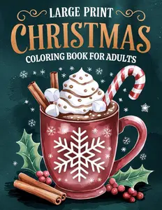 Large Print Christmas Coloring Book for Adults: Over 50 Simple, Easy, and Fun Christmas Holiday Coloring Pages for Adults and Seniors with Large Designs for Stress Relief and Relaxation
