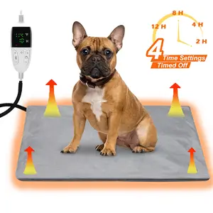 Heated Cat Bed Indoor, 7 Adjustable Temperature Dog Cat Heating Pad with Timer, Electric Pet Heating Pad for Cats House, Auto Power Off, Waterproof Cat Heating Pad for Winter
