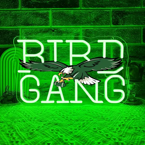 Neon light featuring an eagle print and glowing LED strips arranged in a letter design，football fans gift,Neon bar sign,game room man cave living room wall decor neon, Wall Decorative Light