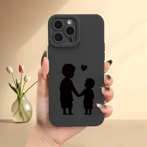 Soft Case with Father and Son Holding Hands Pattern, UV Printing 360-Degree Full Protection, Suitable for iPhone 17/16/15/14/13/12/11 Pro Max Plus and Other Phones / Ideal as a Birthday / Holiday Gift / Anti-Slip and Drop-Resistant / MS127