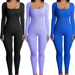 ZOO GARDEN SLIM RIBBED JUMPSUIT LONG SLEEVE Comfort Fabric woman jumpsuit