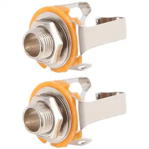 2Pcs 1/4 inch 6.35Mm Stereo Input Jack Plug Socket For Electric Guitar Bass, Guitar Pickup Output Jack, Guitar Parts