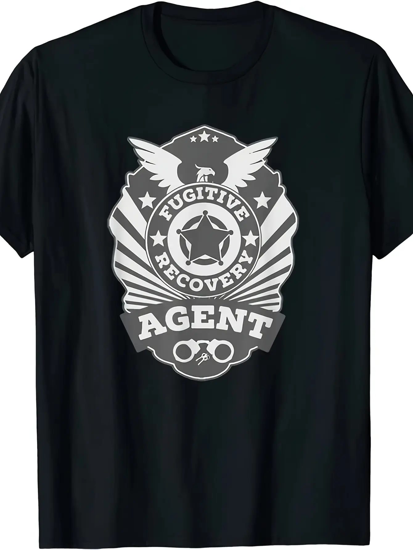 NEW LIMITED FRA Fugitive Recovery Agent Badge Boun unisex soft cotton short sleeve t shirt, vintage graphic casual tee for men women teens, perfect birthday holiday gift for camping travel gym daily street casual wear