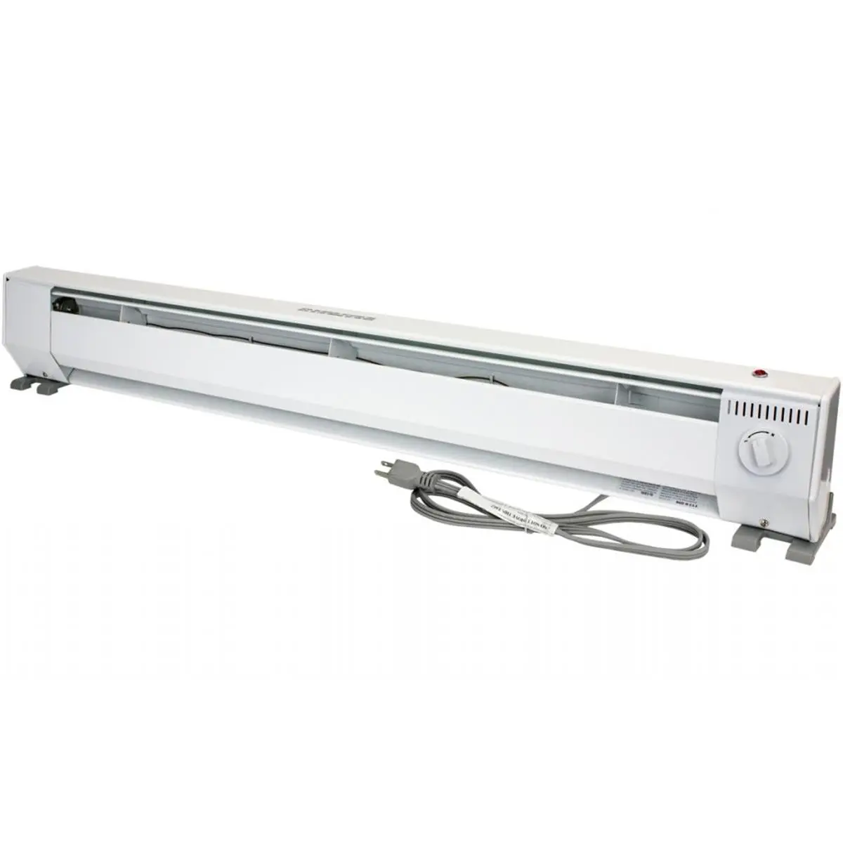 4 ft Sturdy Aluminum Fin Convection Baseboard Heater - 120V, 1000W Power, White, Energy Efficient, Grounded Plug, Tip-Over Switch, 1 Year Warranty, Suitable for Home Rooms, Aluminum Fins