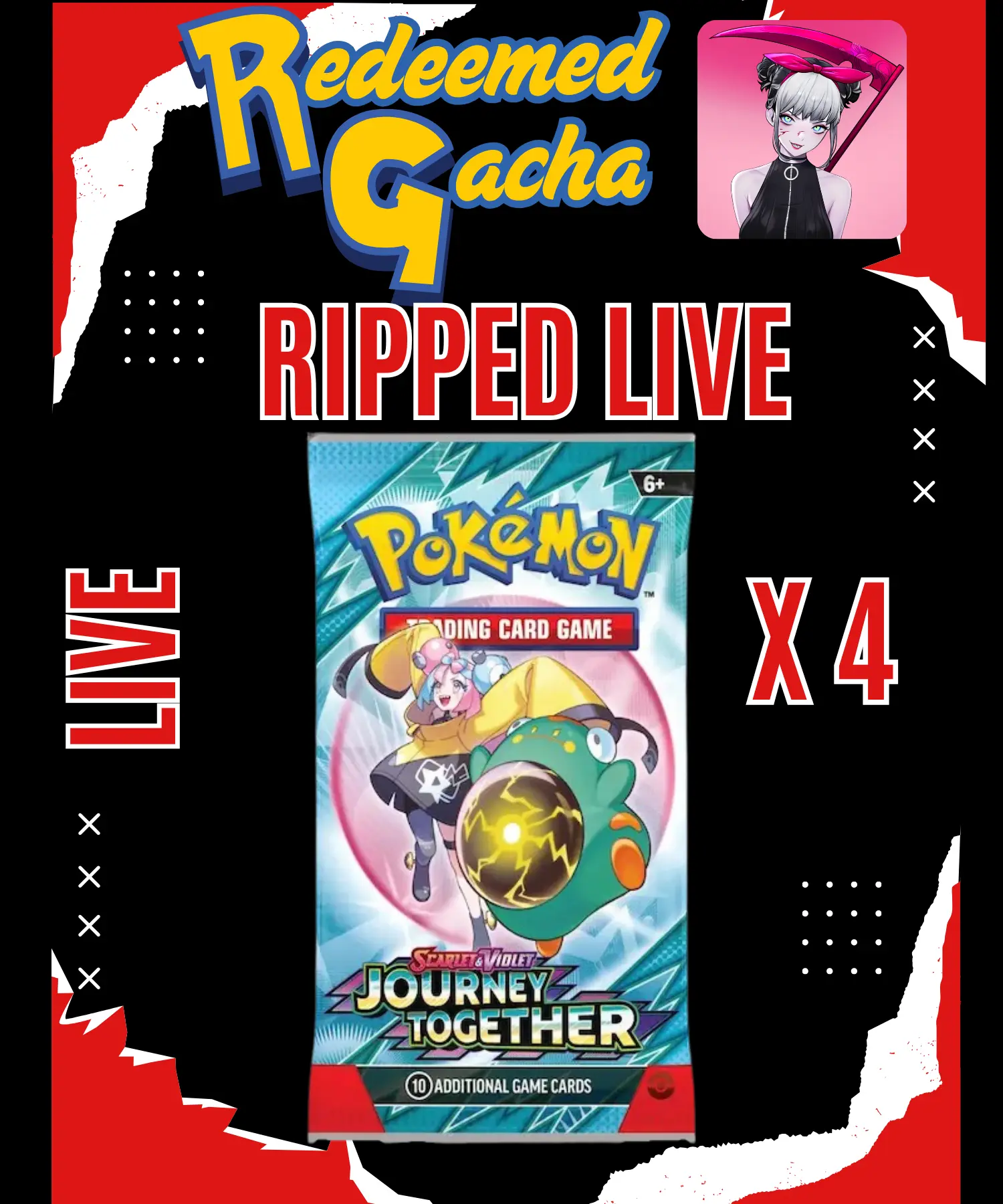 4x Pokémon TCG Journey Together Booster Packs - Ripped LIVE