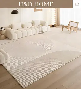 H&D HOME Modern Faux Cashmere Low Pile Area Rug Soft Cozy Microfiber Mat for Living Room Bedroom Non-Slip Rubber Backing Non-Shedding Stain-Resistant Dust-Release Easy to Clean Machine Washable Waterproof Kid & Pet Friendly