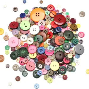 Handmade Resin Buttons, Approx 600 Pieces, Mixed Colors DIY Sewing Supplies, Craft Decorative Buttons, Creative Adhesive Button Kit