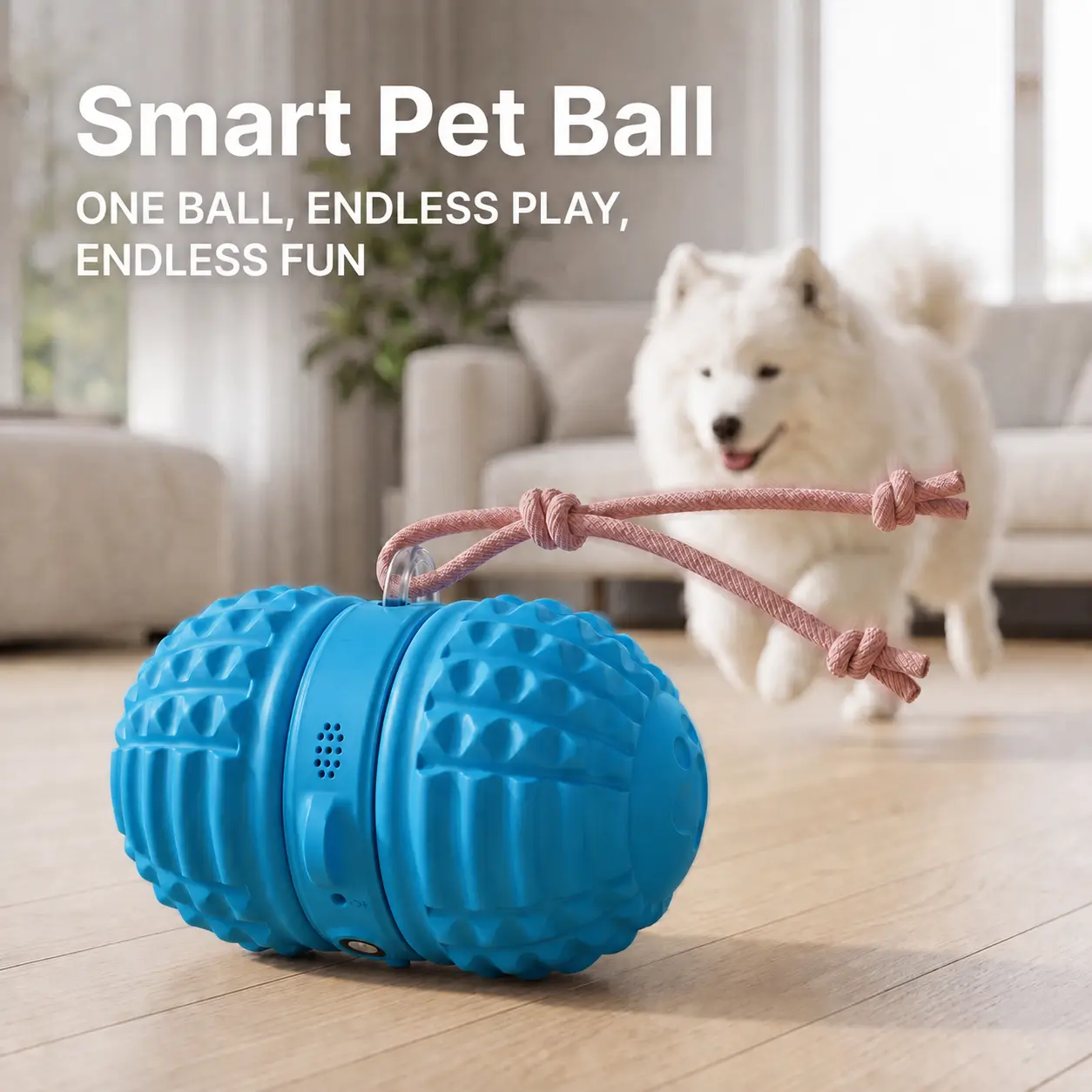 TUFFYUKI Interactive Dog Toys Smart Automatic Moving Dog Ball With 25 Second Voice Recording Motion Activated Dual Motor Quiet Rolling Natural Rubber Magnetic Charging Indoor Enrichment Toy To Keep Dogs Busy For Small Medium Large Dogs