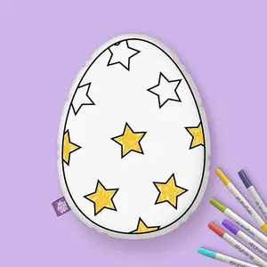 Star Easter Egg Coloring Pillow