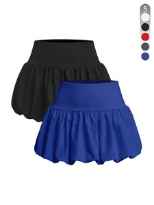 Women's Solid Color Bubble Skirt, Casual Fashion Mini Skirt for Daily Wear, Ladies Bottoms for Summer