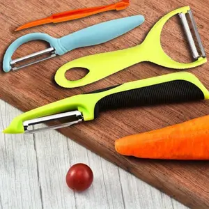 4PCS Peel Cutting Knife P -shaped Scratch Knife Stainless Steel Double -blade Peel Cutter Fruit Peeling Device, Potato and Apple Peeling Device Kitchen Peeler Utensils Sturdy