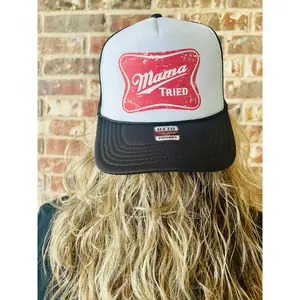Mama Tried Black & White Trucker Hat