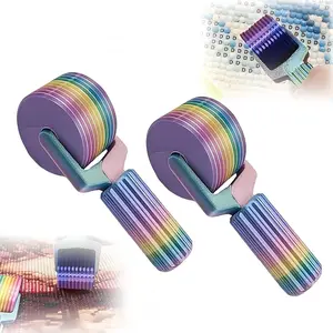 Diamond Art Roller - 2026 New Essential DIY Craft Tool for Rhinestone Embroidery, Easy-Grip Hand Roller, Detachable Diamond Painting Tools and Accessories, Diamond Art Roller Tool,10-Ridge 3D Printed DIY Craft Press Roller