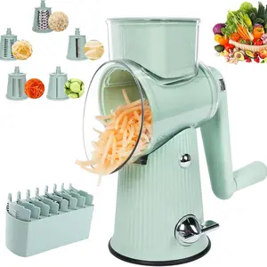 5 in 1 Manual Vegetable Chopper, 1 Set Multifunctional Vegetable Slicer with Replaceable Blades, Modern Kitchen Fruit & Vegetable Utensils, Mandoline Slicer, Vegetable Cutting Slicer