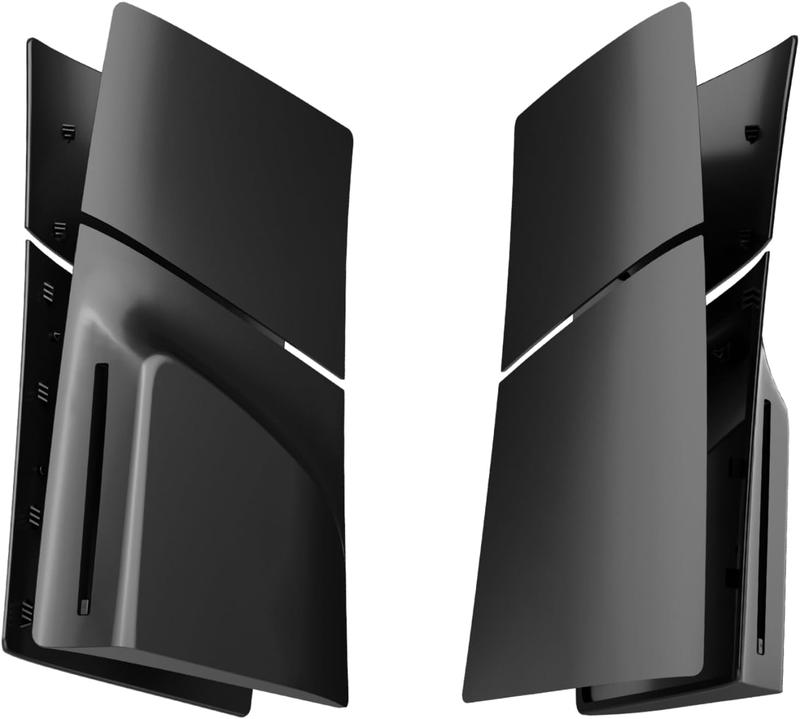 Slim Disc Edition Cover Plates for  PS5 Slim Console, Shell Panels Compatible with  5 Slim Accessories Protective Replacement Faceplate (Black)