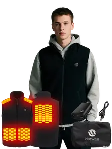 【Includes Power Bank】Norwell Heated Vest Fleece Vest Puffer Vest Women Sleeveless Zip Up Outerwear Stand Collar Quilted Vest Warm Winter Jackets Coats with Pocket