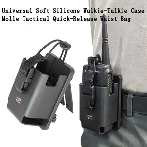 Large Belt Soft Gel Protective Case, Molle Tactical Quick-Release Waist Holder, Universal Motorola iRadio Handheld Radio Protection Cover,Molle Tactical Quick-Release Waist Bag,Molle Quick-Release Belt Bracket