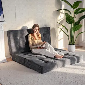 Tri-Fold Mattress, 6 Inch Tufted Folding Mattress Full Foam Bed, Foldable Floor Mattress Guest Bed Mattress Topper Portable Camping Sleeping Couch