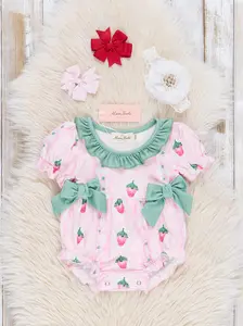 Strawberry Party Ruffle Bubble Romper