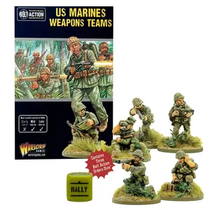 Wargames Delivered - 28mm USMC Weapons Teams Miniatures - WWII Wargaming Models