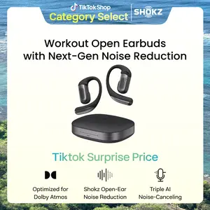 SHOKZ OpenFit Pro Open-Ear True Wireless Earbuds with Open-Ear Noise Reduction, Optimised for Dolby Atmos, Deep Bass, 50H Playtime, AI-Powered Clear Calls for Work, Sport, Bluetooth 6.1, IP55, Black