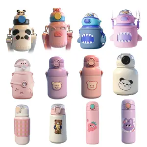 Sweet Pea Cute Insulated Water Bottle with Straw & Spout Lids Double Wall Vacuum Thermos Keeps Drinks Hot Cold for Hours Reusable Leak Proof Dishwasher Safe Durable for Gym Outdoor Travel School Daily Use