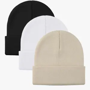Custom Solid Color Beanies - Soft Knit Winter Hats for Men and Women