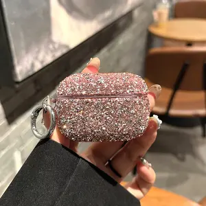 Bling Rhinestone AirPods Case - Sparkling Diamond Cover with Keychain, Shockproof Protective Case for AirPods Pro 1/2/3/4 , Cute Glitter Luxury Earbuds Case for Women Girls