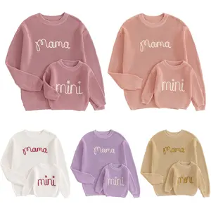 REDWOON Mommy and Me Sweater Matching Family Outfit Long Sleeve Knit Sweater Pullover Mom and Baby Clothes