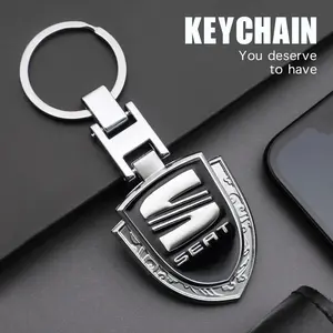 1Pcs Car Styling 3D Metal Car Keychain Keyring Key Holder For Seat Leon Mk3 Mk2 Mk1 5F FR Cupra Ibiza 6l 6J Ateca Altea Toledo Cordoba Alhambra Exeo Emblem Key Chain Auto Accessories
