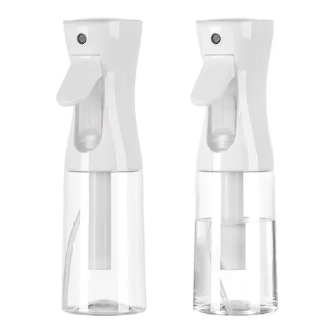 CLOUDSEA 2-Pack BPA-Free Leak-Proof Continuous Spray Storage Bottles & Jars - 300ml/10.1oz, 25cm/9.8inch, 5oz Incl, 360° Aim Easy Control Ultra Fine Mist, Arthritis-Easy Pull, Light Trigger, Twist-Refill Fast, Upside-Down Spray for Home Cleaning, Beauty