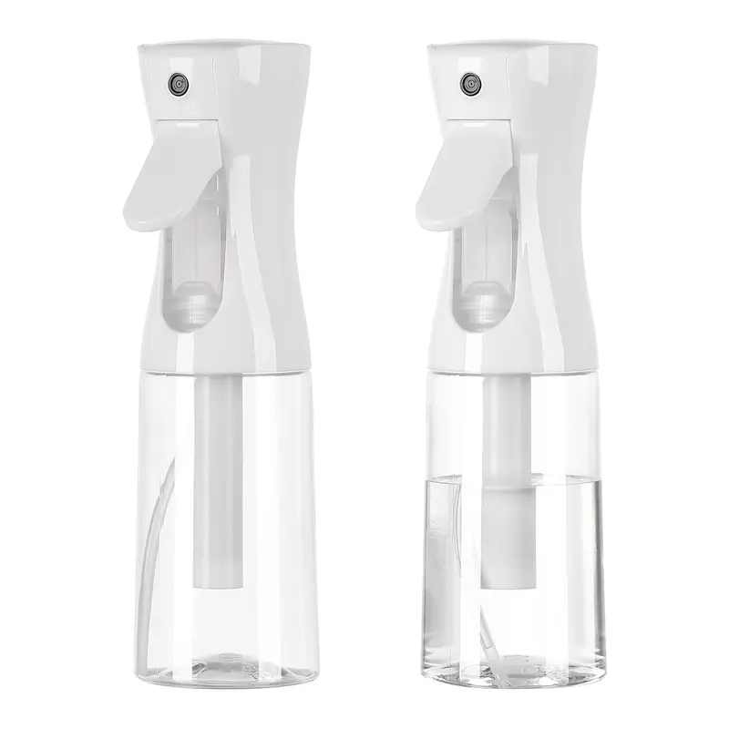 CLOUDSEA 2-Pack BPA-Free Leak-Proof Continuous Spray Storage Bottles & Jars - 300ml/10.1oz, 25cm/9.8inch, 5oz Incl, 360° Aim Easy Control Ultra Fine Mist, Arthritis-Easy Pull, Light Trigger, Twist-Refill Fast, Upside-Down Spray for Home Cleaning, Beauty