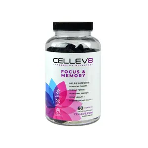 Cellev8 Focus & Memory Gummies 60ct. Bottle - Supports Mental Clarity, Daily Focus, and Natural Energy - Caffeine-Free and NSF Certified for Sport - all-natural antioxidants