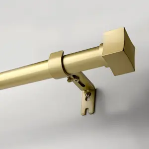 16-48" Curtain Rods with  Square Design Ends, 1 inch Heavy Duty Adjustable Curtain Rods for Windows,