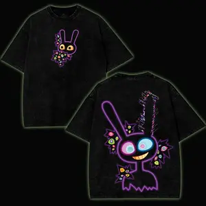 Jax v3 The Amazing Digital Circus Menswear Gift for anime fans Top Apparel Classic Seamless Simple designer shirts Men's Regular Fit Floral Print Tee Cotton Fabric Black Casual